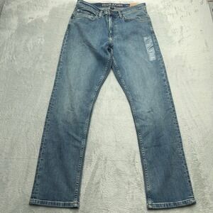 NEW Eddie Bauer Flex Straight Fit Jeans Mens 32x32 Blue Denim Cotton Classic Fit